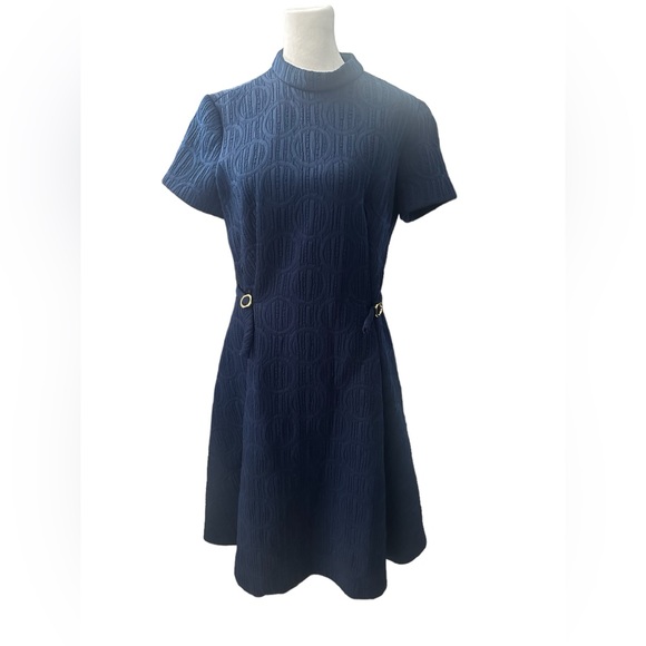 Dresses & Skirts - Vintage 1960s polyester Park Suite navy knit dress in Large